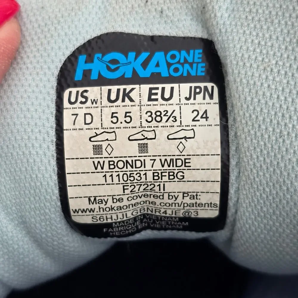 Hoka One Women's Bondi 7 Running Shoes Blue, Size 7 D Wide - Picture 6 of 6